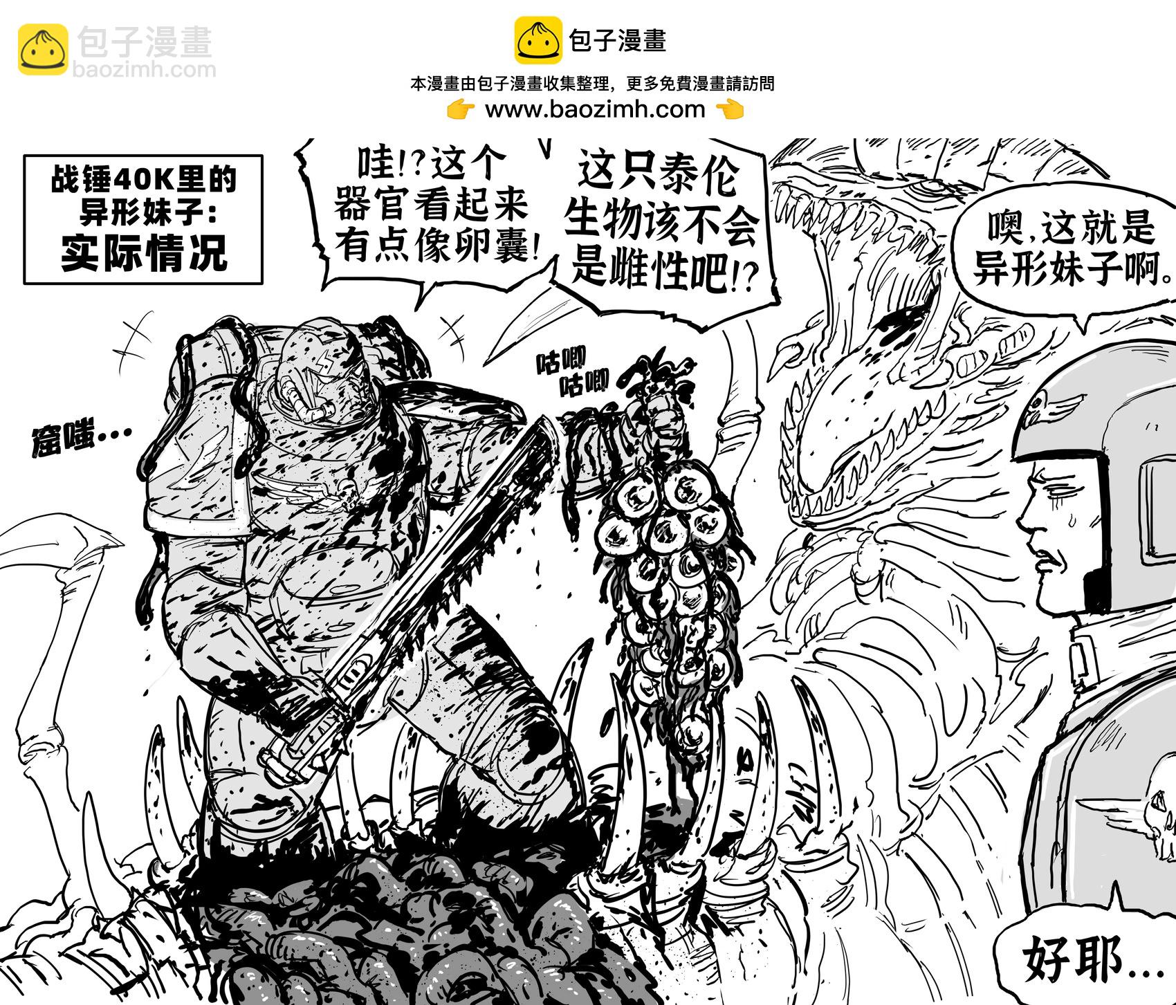 🍵Baalbuddy漫画小短篇 《战锤40K》里的异形妹子，理想vs现实 第2页
