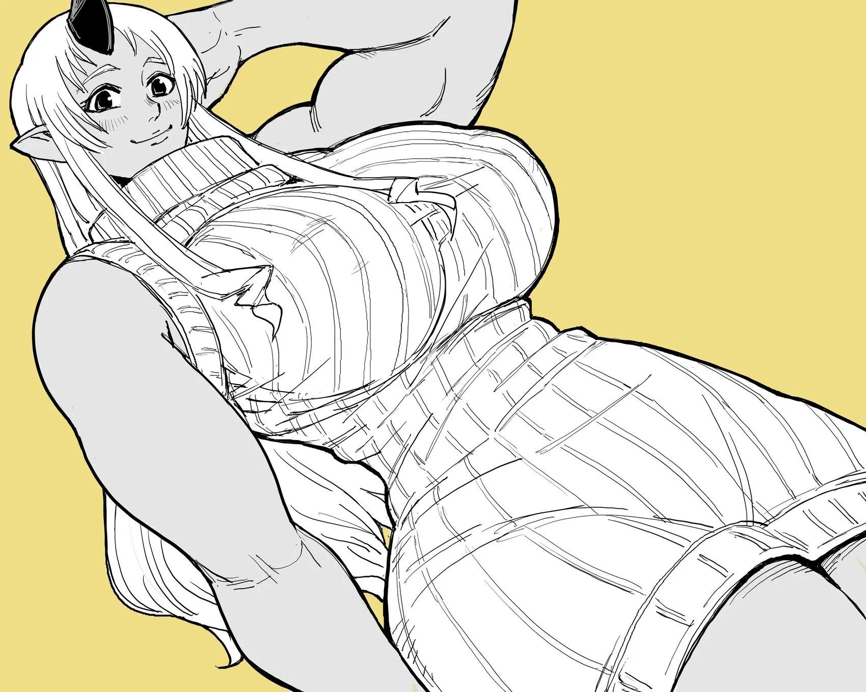 🍵Baalbuddy漫画小短篇 《魔物娘的相伴日常》穿着一件舒适毛衣的提奥尼西亚 第1页