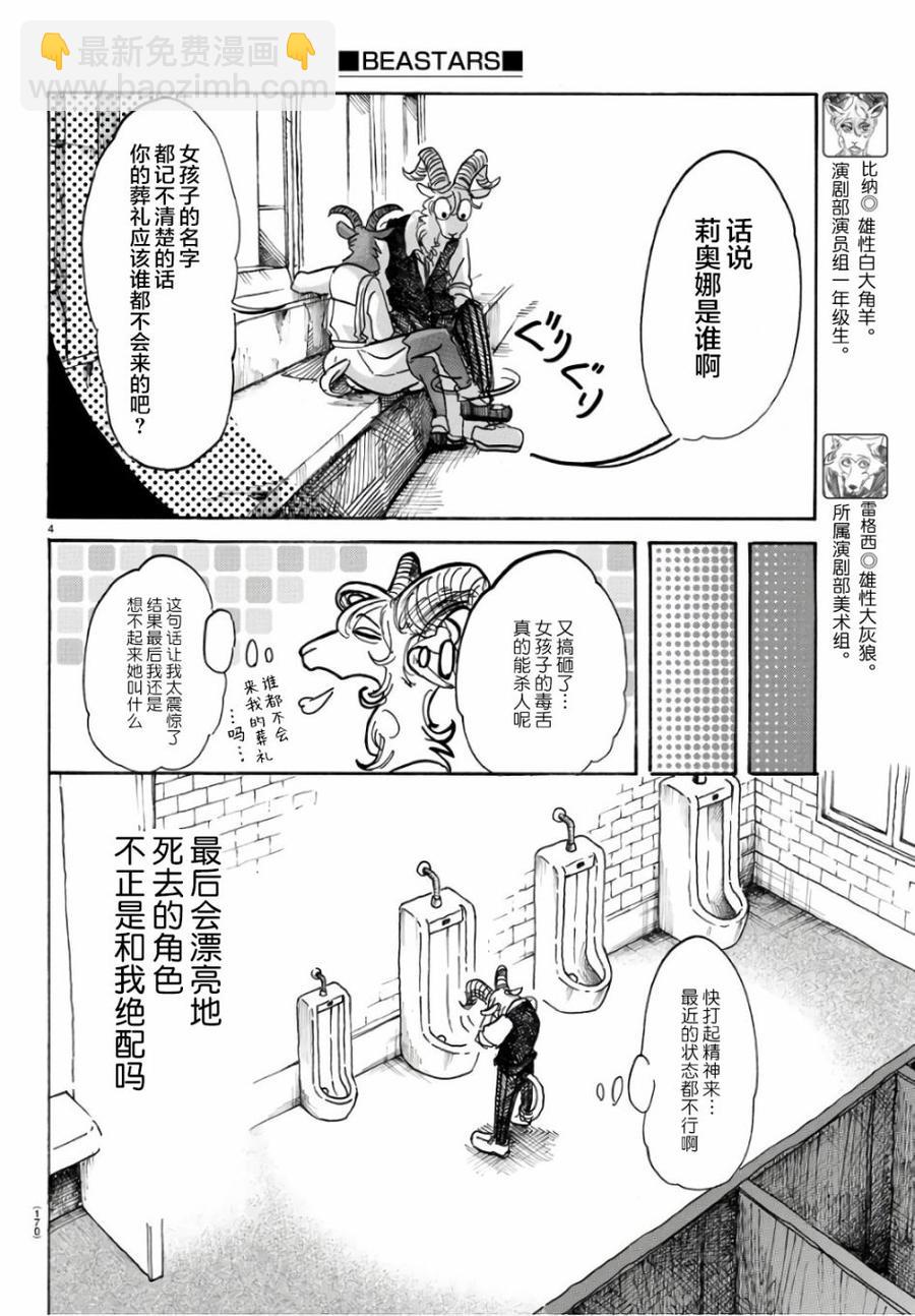 🍵BEASTARS 动物狂想曲 第87话 新星、最佳男配角 第4页