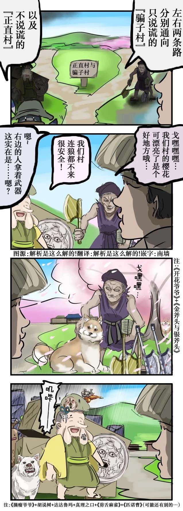 🍕カコミスル老师四格合集 骗子村vs正直村 第1页