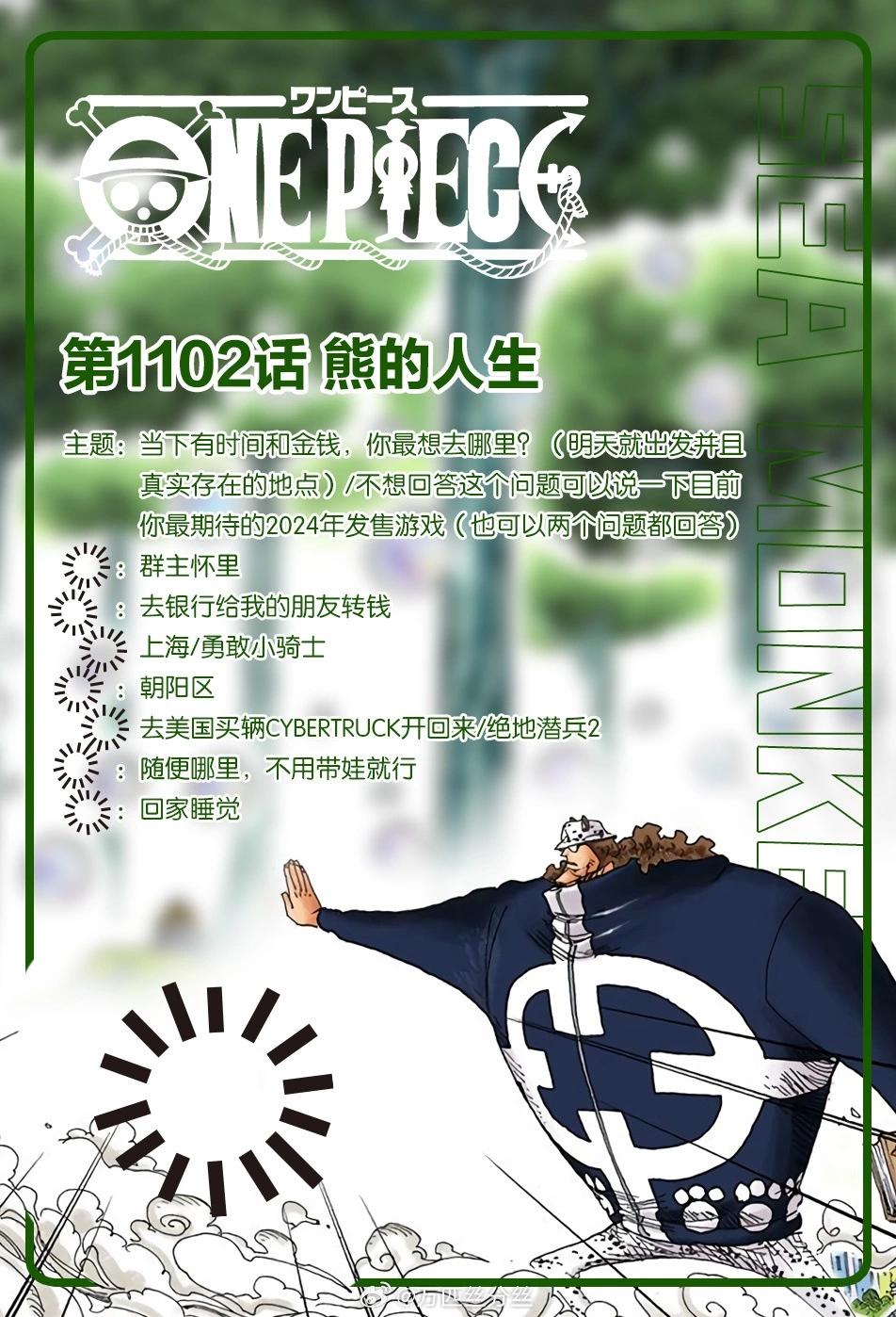 🍖ONE PIECE航海王 第1102话 熊的人生 第1页