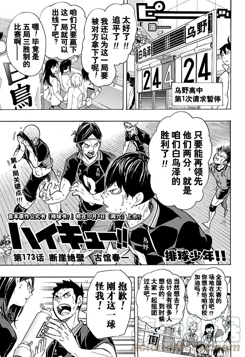 🍝排球少年！！ 第173话 断崖绝壁 第1页