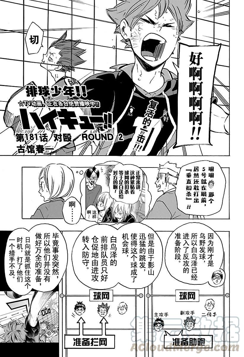 🍝排球少年！！ 第181话 对殴 ROUND 2 第1页