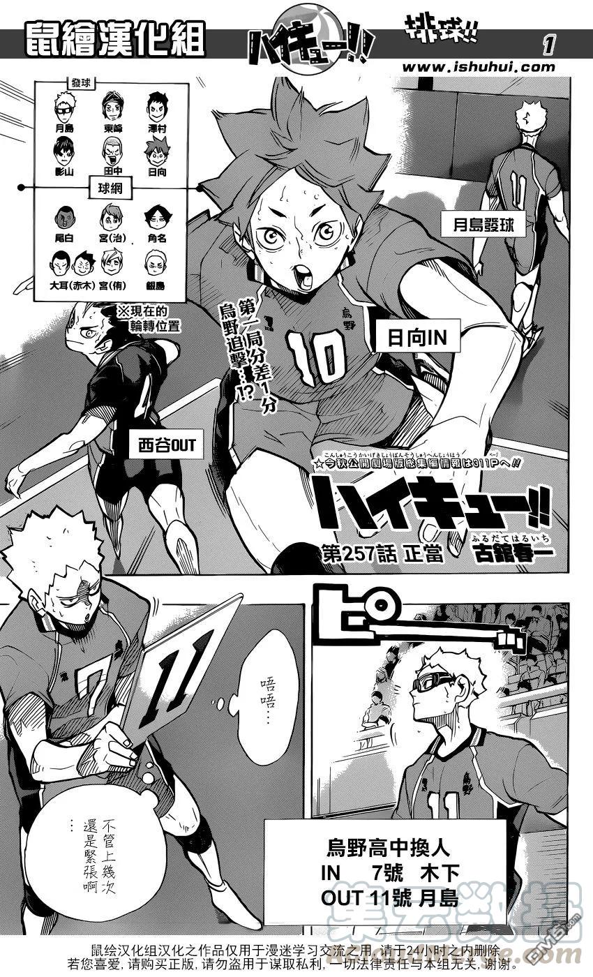 🍝排球少年！！ 第257话 正当 第1页