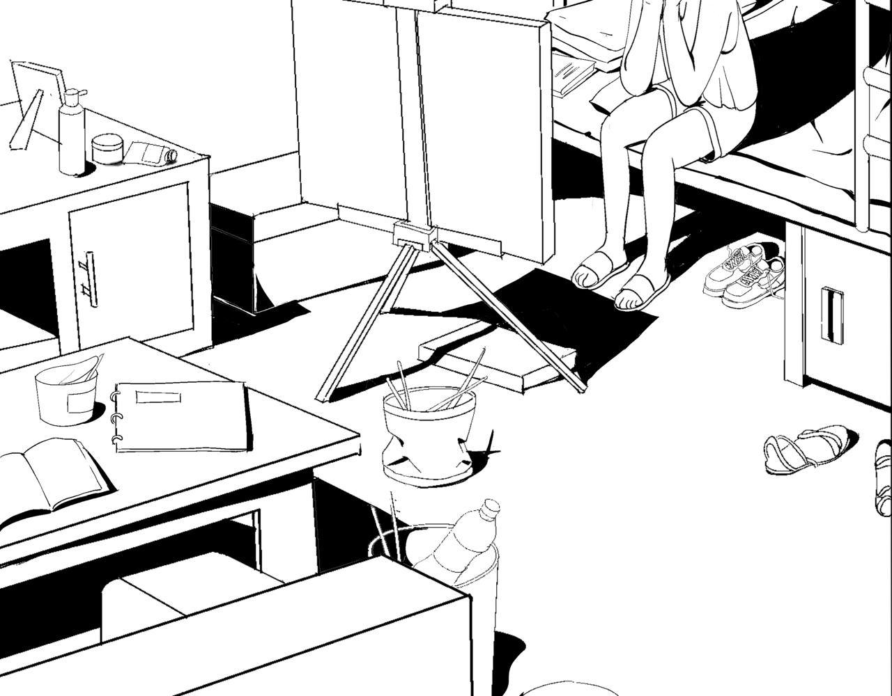 🍝盘根错短篇恐怖漫画 第一篇（上）合租的女同学 第26页
