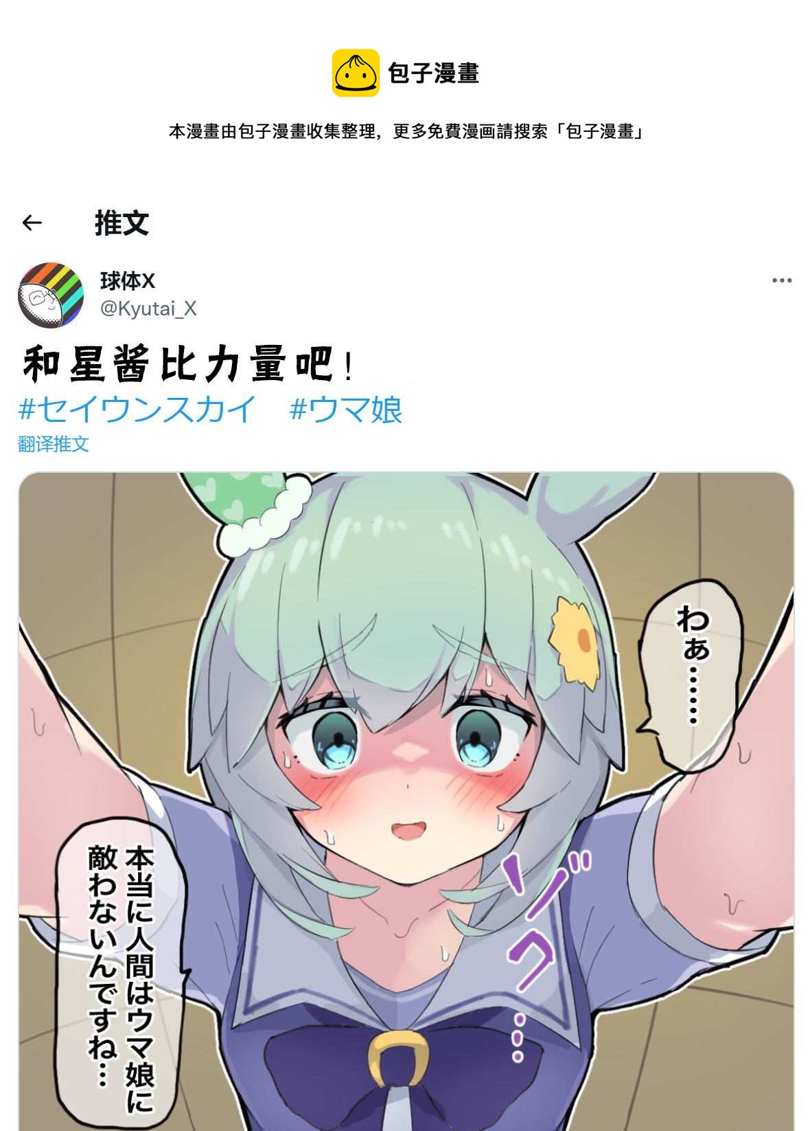 🍣推特赛马娘同人 跟sky比一下力量吧！ 第1页